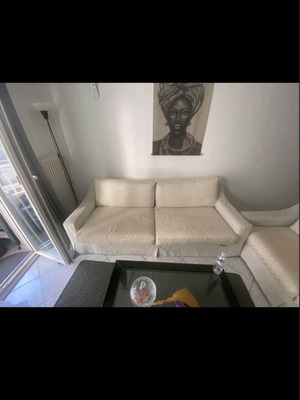 Sofas set with three-seat sofa bed and two-seat sofa used