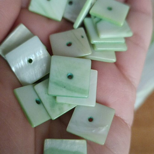 Green rectangular beads new, bag of 1000 pieces