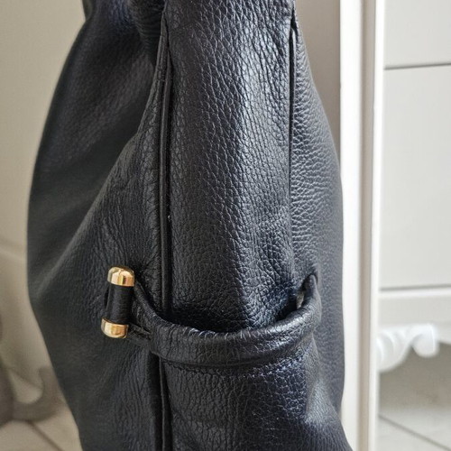 Almada leather shoulder bag used, blue