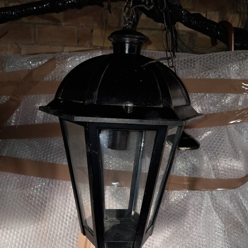 Metal outdoor lanterns used, set of 2 large hanging lamps