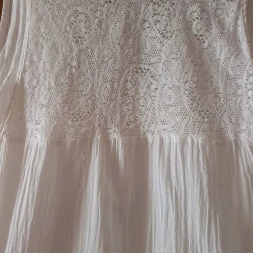 Boho white summer dress like new, size M-L, cotton