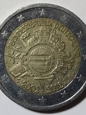 Γερμανία 2€ 2012 Euro Cash 10 χρόνια επετειακό δίευρο μεταχειρισμένο
