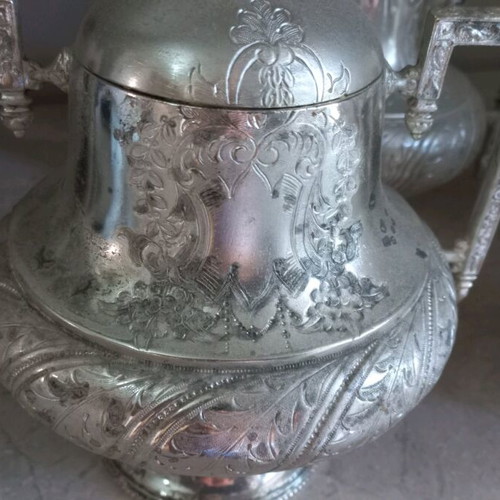 French silver-plated coffee tea set Armand Frenais used
