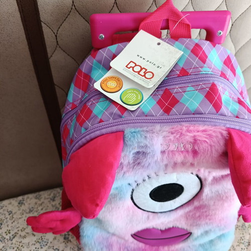 Polo Junior Los Ninos School Trolley Bag new, pink purple 25x16x34cm