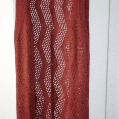 Knitted women's cardigan long dark red one size new