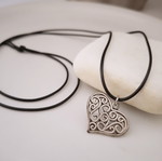 Long necklace with silver heart pendant