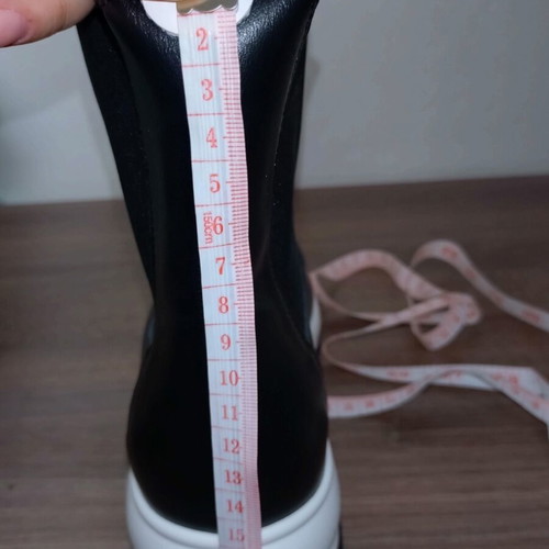 Parex women's leather boots black and white, new
