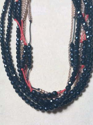 Gregio necklace with onyx stones and gold-plated 925 silver new