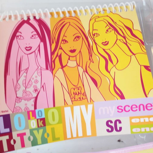 My Scene school set spiral notebook pencil sharpener eraser new