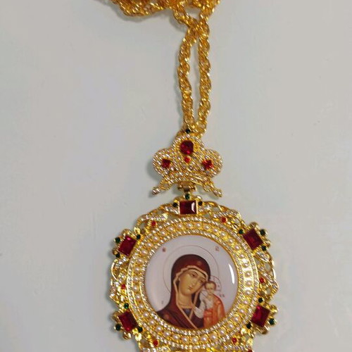Archieratic engolpia new, two pieces with enamel gilded