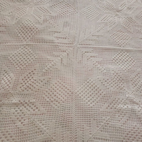 Handmade crochet square white 0.80x0.75 new