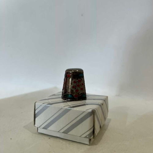Vintage silver cloisonné thimble 935 5gr used, 1960