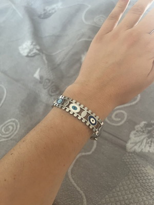 Steel handcuff bracelet with eyes new