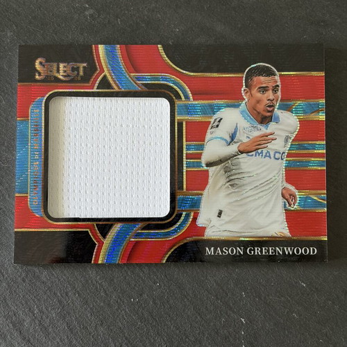 Mason Greenwood Red Wave Jumbo Patch card new from Panini Select Ligue 1 2025-26