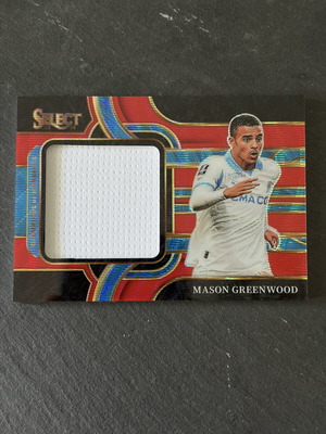 Mason Greenwood Red Wave Jumbo Patch card new from Panini Select Ligue 1 2025-26