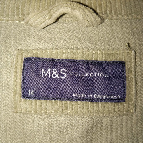 Marks & Spencer khaki corduroy jacket XL used, 100% cotton