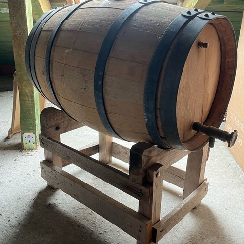 Wine barrel with stand like new