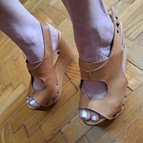 Antidoti Sara Zeppa Wooden Wedges Size 37 Like New