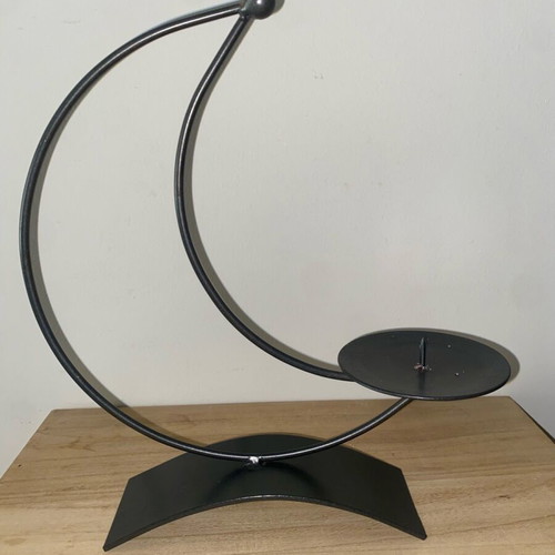Metal candlestick moon-shaped like new
