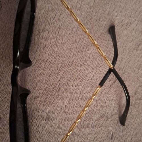 Fashion glasses new black with gold chain effect
