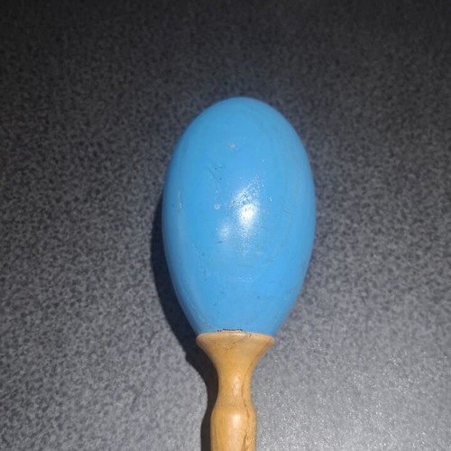 Wooden maraca 24cm, blue
