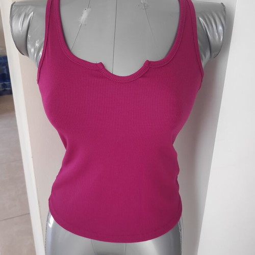 Sleeveless top with opening new, size S, pink and purple
