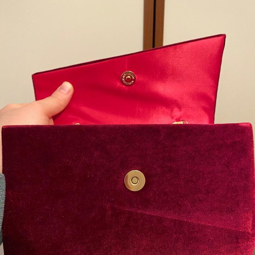 Verde burgundy velvet crossbody bag new with tags