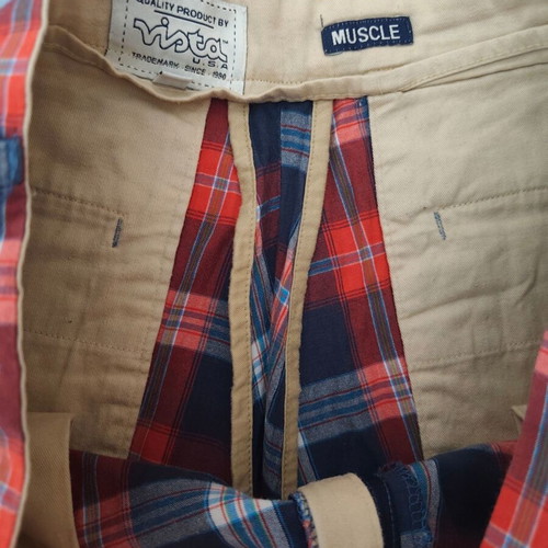 Men's plaid bermuda shorts Vista USA, 100% cotton, size M-L