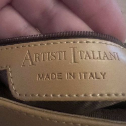 Artisti Italiani leather shoulder bag, camel
