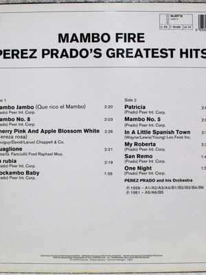 Perez Prado And His Orchestra Mambo Fire vinyl LP used, Latin