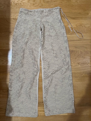 Long pants new with lace design, beige, size M