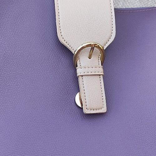 Gogo shoulder bag like new, beige and purple faux leather