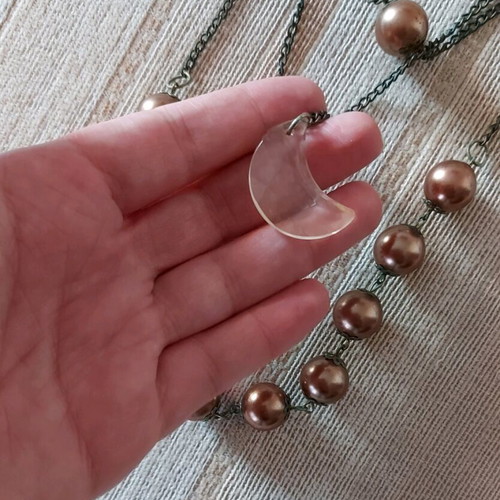 Necklace with 3 chains used, with 2 safety pins