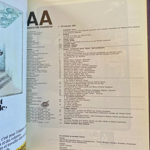 AA L'architecture d'aujourd'hui architectural magazine 5 used issues 1975