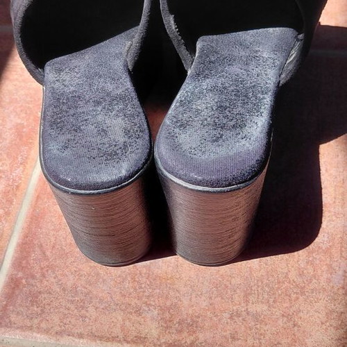 Black platform shoes used, size 37, suede imitation