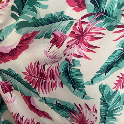Seven Islands Summer Long Dress L/XL White Printed Rayon Like New