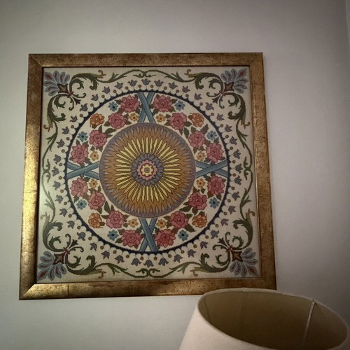 Embroidered textile painting used
