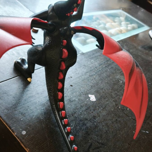Playmobil dragon used with light and movable wing