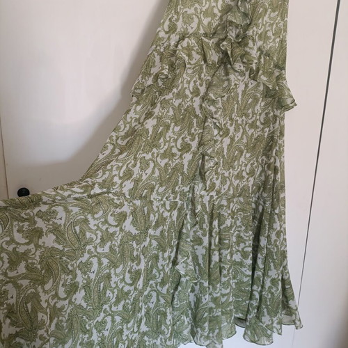 Maxi skirt Vassia Kostara used, size medium, white and green