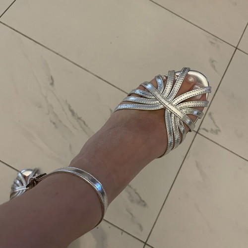Silver sandals like new, size 38