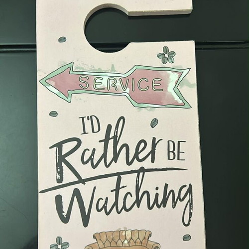 Door hanger like new, Friends theme, pink color