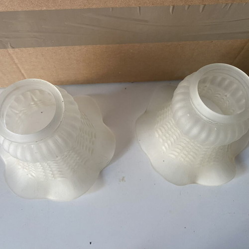 Glass light shades used, set of 2 for indoor or outdoor lamps