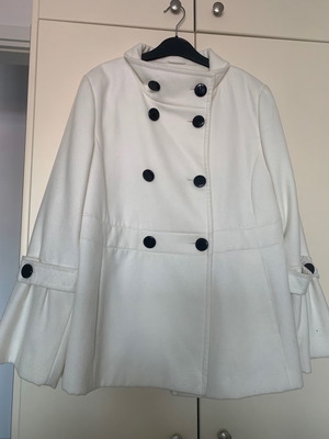 Michelle Boyard coat new, white, size 42 with black buttons