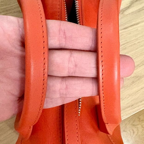 Leather bag new French finest quality orange handbag