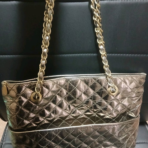 Women's bag like new, gold with chain 36×28cm