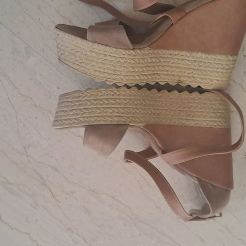 Estil platform sandals used, brown, size 39