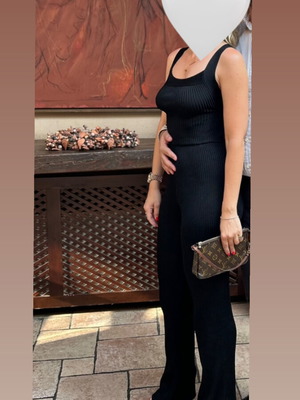 Bershka slim knitted jumpsuit like new, black, size XS