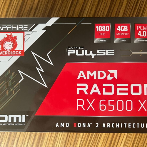 Sapphire Pulse AMD Radeon RX6500 XT Gaming OC 4GB GDDR6 HDMI/DP new, sealed