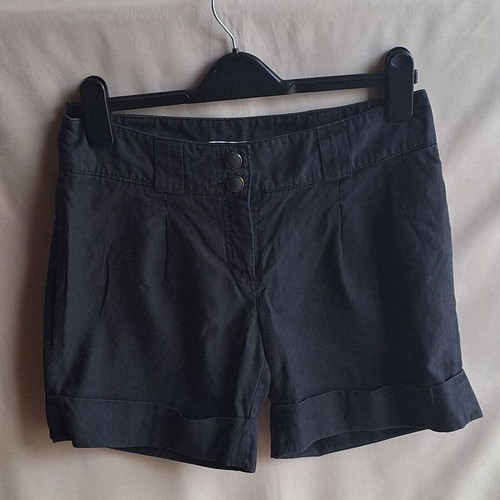Mango Suit Black Linen Blend Tailored Shorts Small like new