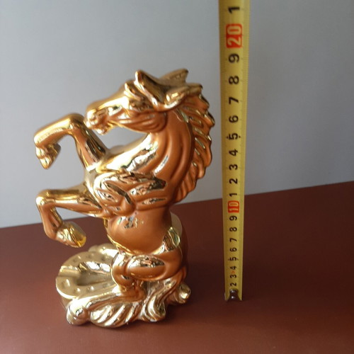 Vintage porcelain horse ashtray from Japan like new with gold finish